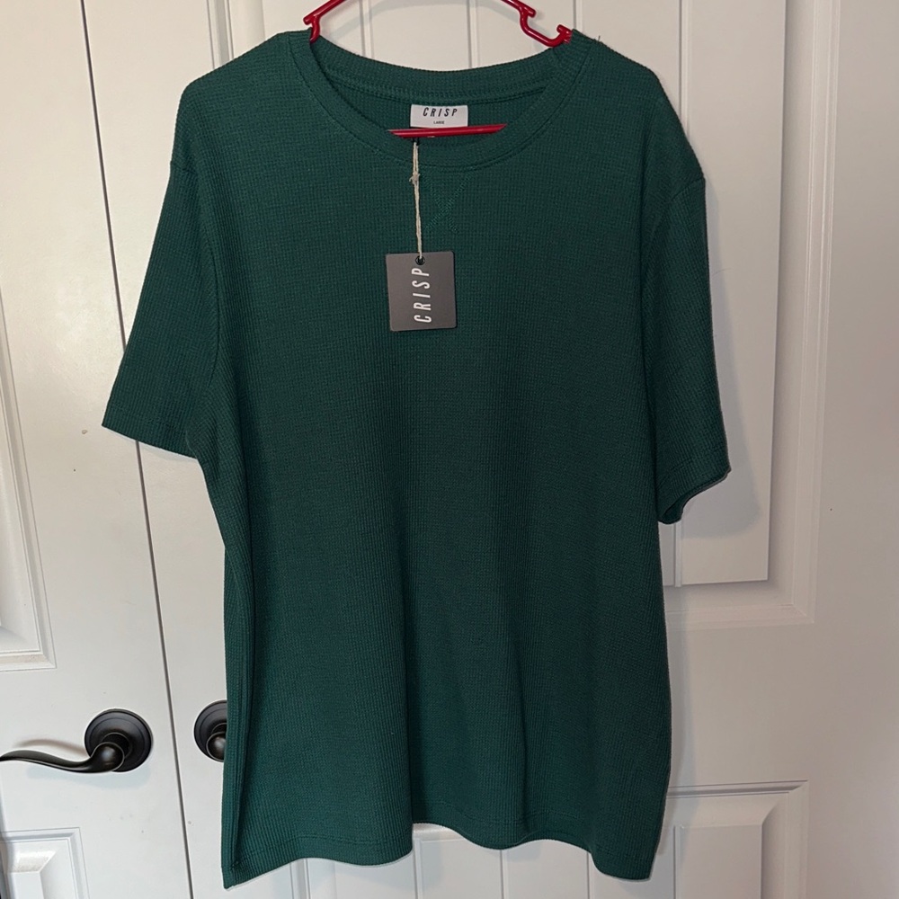 Dark Green Short Sleeve Waffle Tee